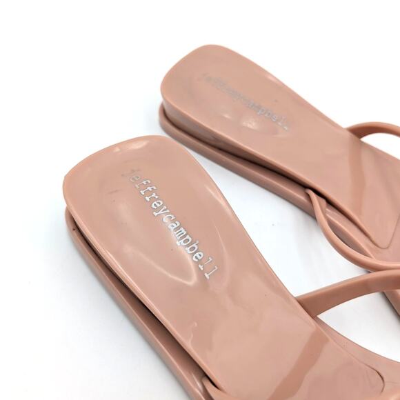 Jeffrey Campbell Balia Jelly Toe Ring Jewel Wedge Sandal Nude Size US7 EU38 - Picture 6 of 11